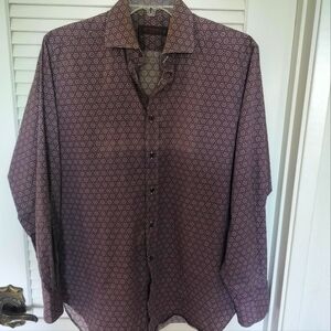 Etro Milano Men's Italian Purple Patterned Shirt Size 42 EU